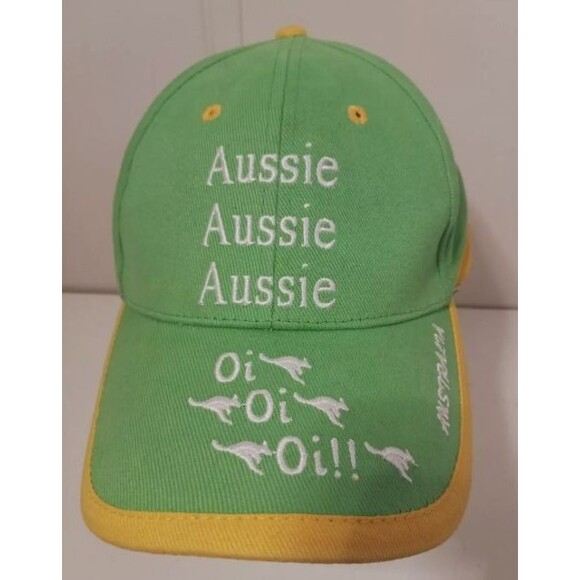Australia Aussie Aussie Aussie Oi Oi Oi !! Adjustable Cap Hat Green Raygun - Picture 2 of 7